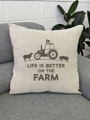 Farm Life Linen Cushion Cover