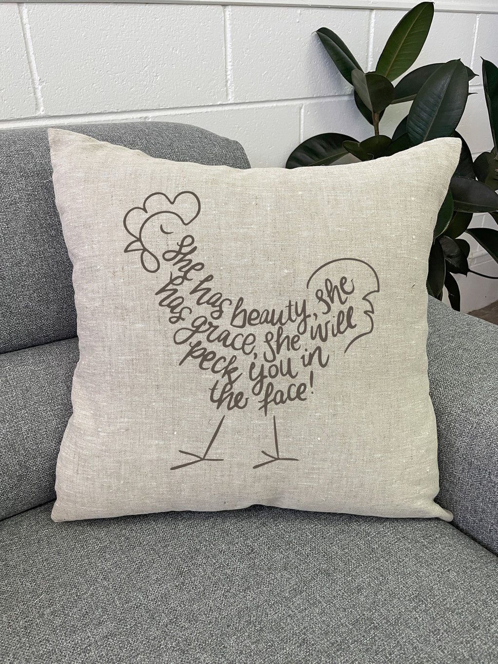 Peck You In The Face Linen Cushion Cover