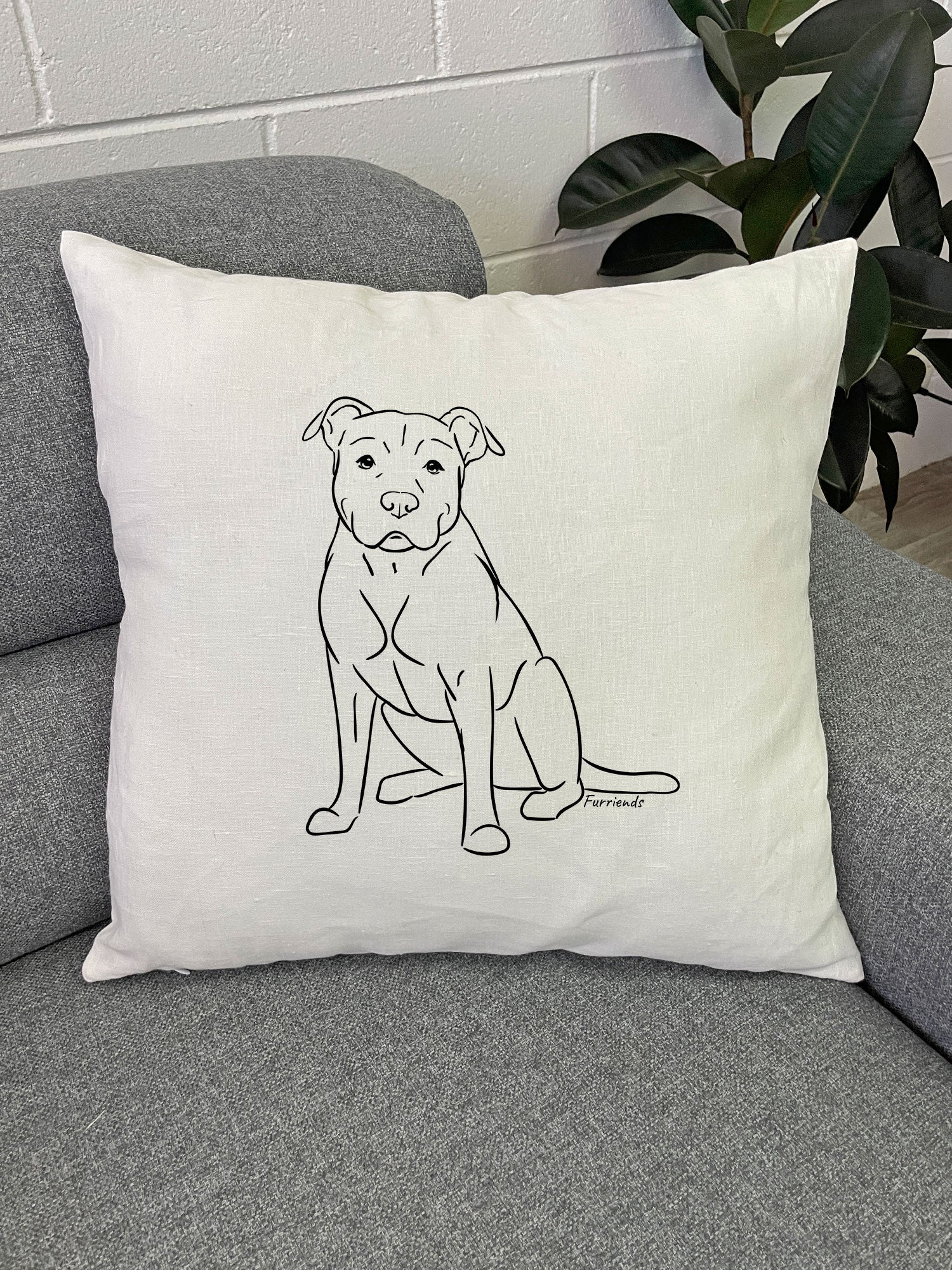 American Staffordshire Terrier Linen Cushion Cover