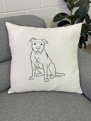 American Staffordshire Terrier Linen Cushion Cover
