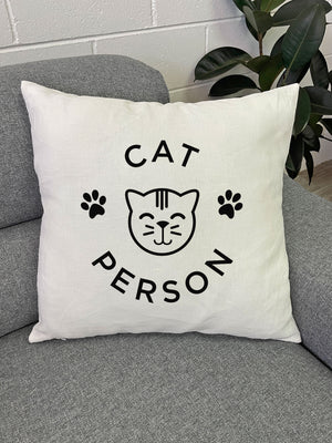 Cat Person Linen Cushion Cover