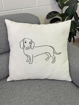 Dachshund Linen Cushion Cover