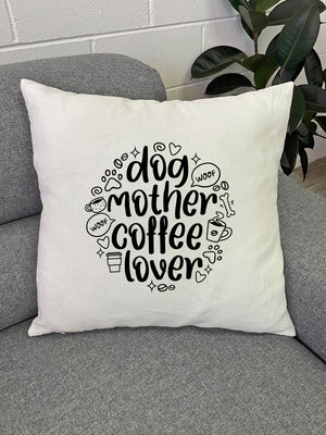 Dog Mother Coffee Lover Linen Cushion Cover