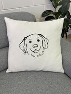 Golden Retriever Linen Cushion Cover