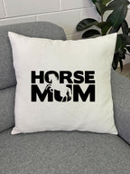 Horse Mum Silhouette Linen Cushion Cover