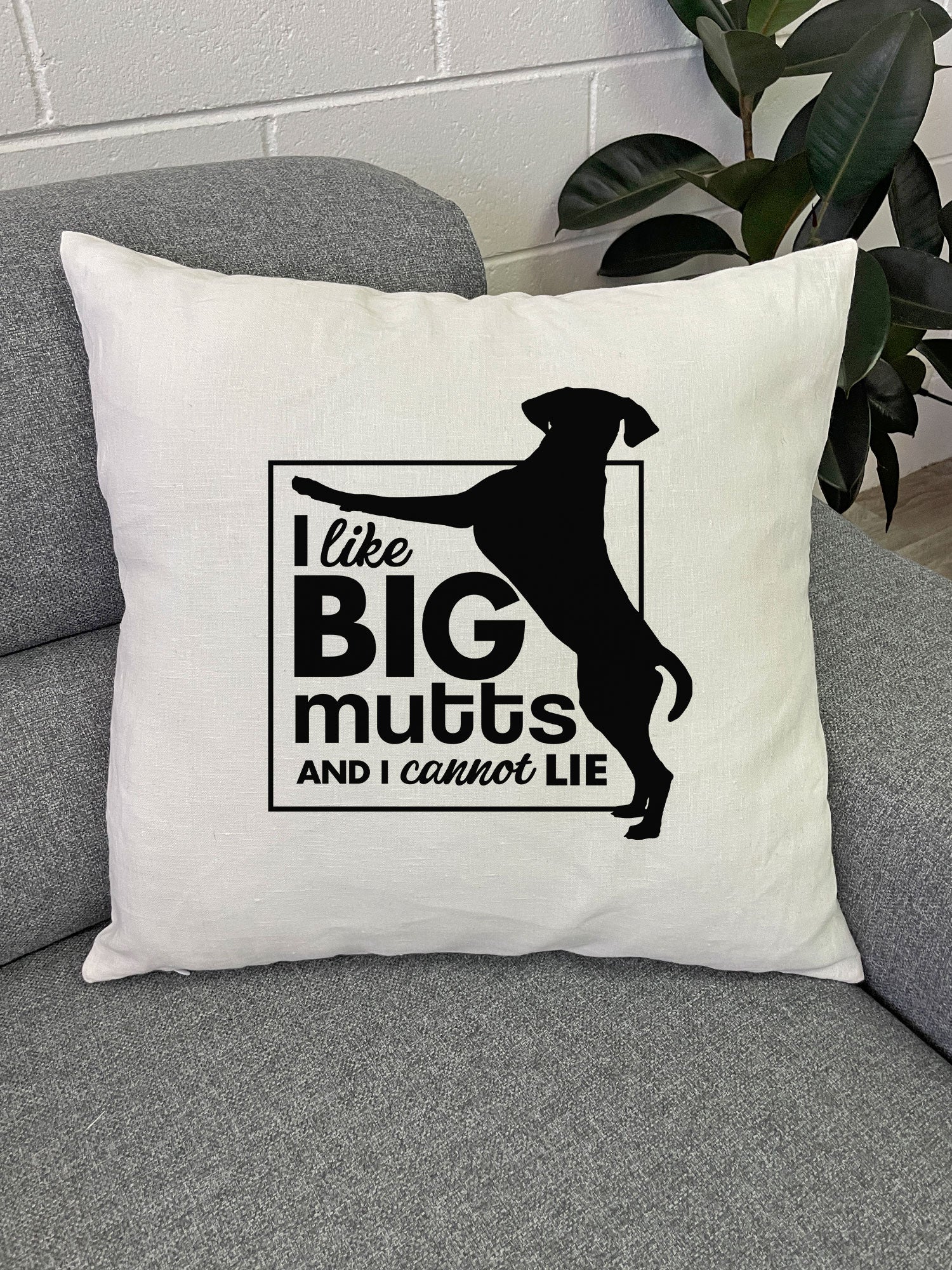 I Like Big Mutts Linen Cushion Cover