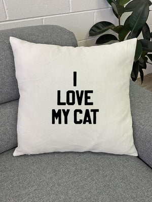 I Love My Cat Linen Cushion Cover