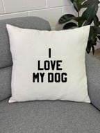 I Love My Dog Linen Cushion Cover