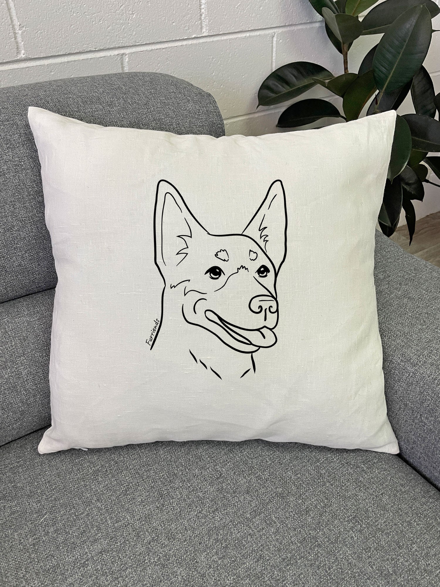 Kelpie Linen Cushion Cover
