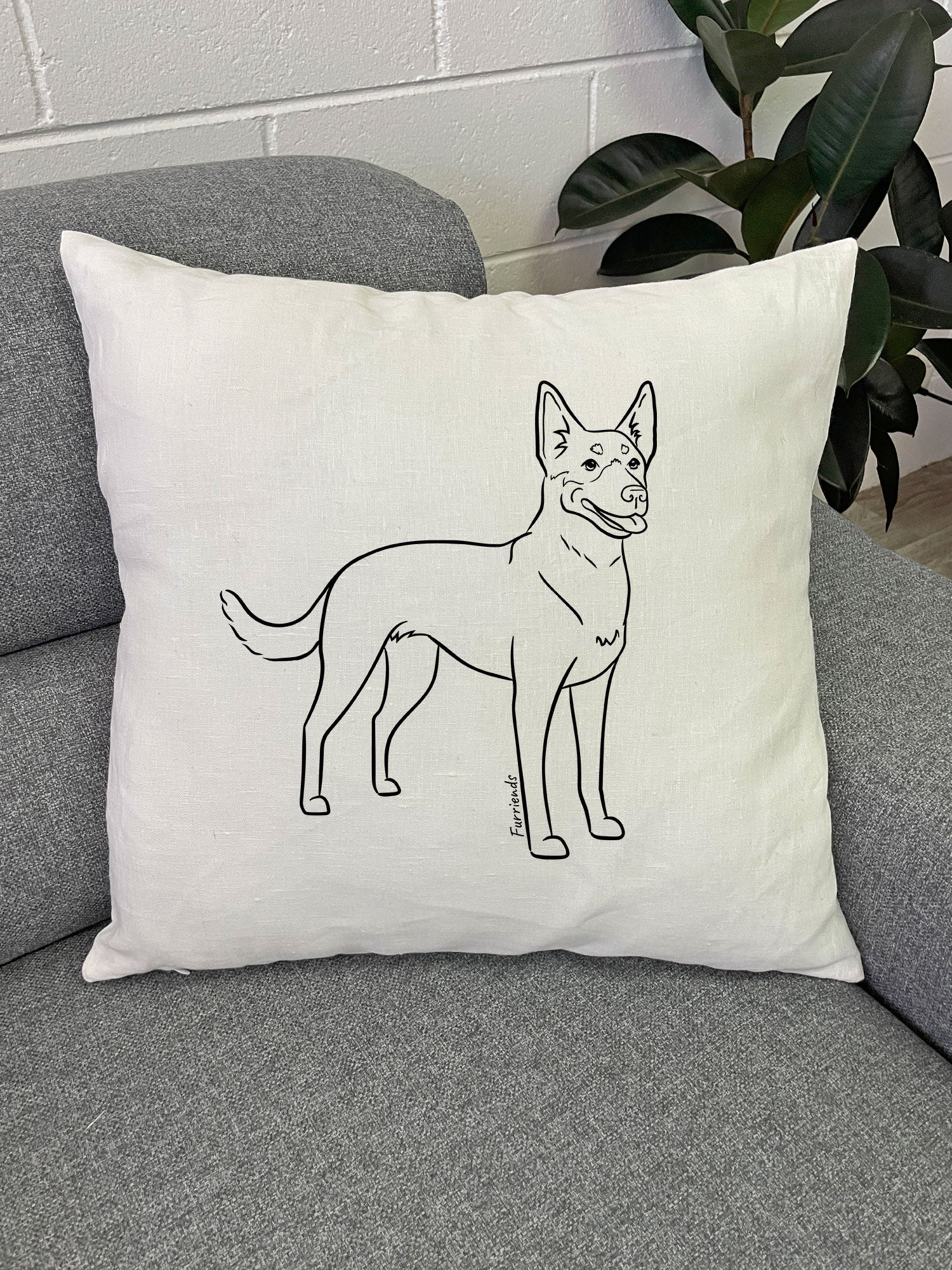 Kelpie Linen Cushion Cover