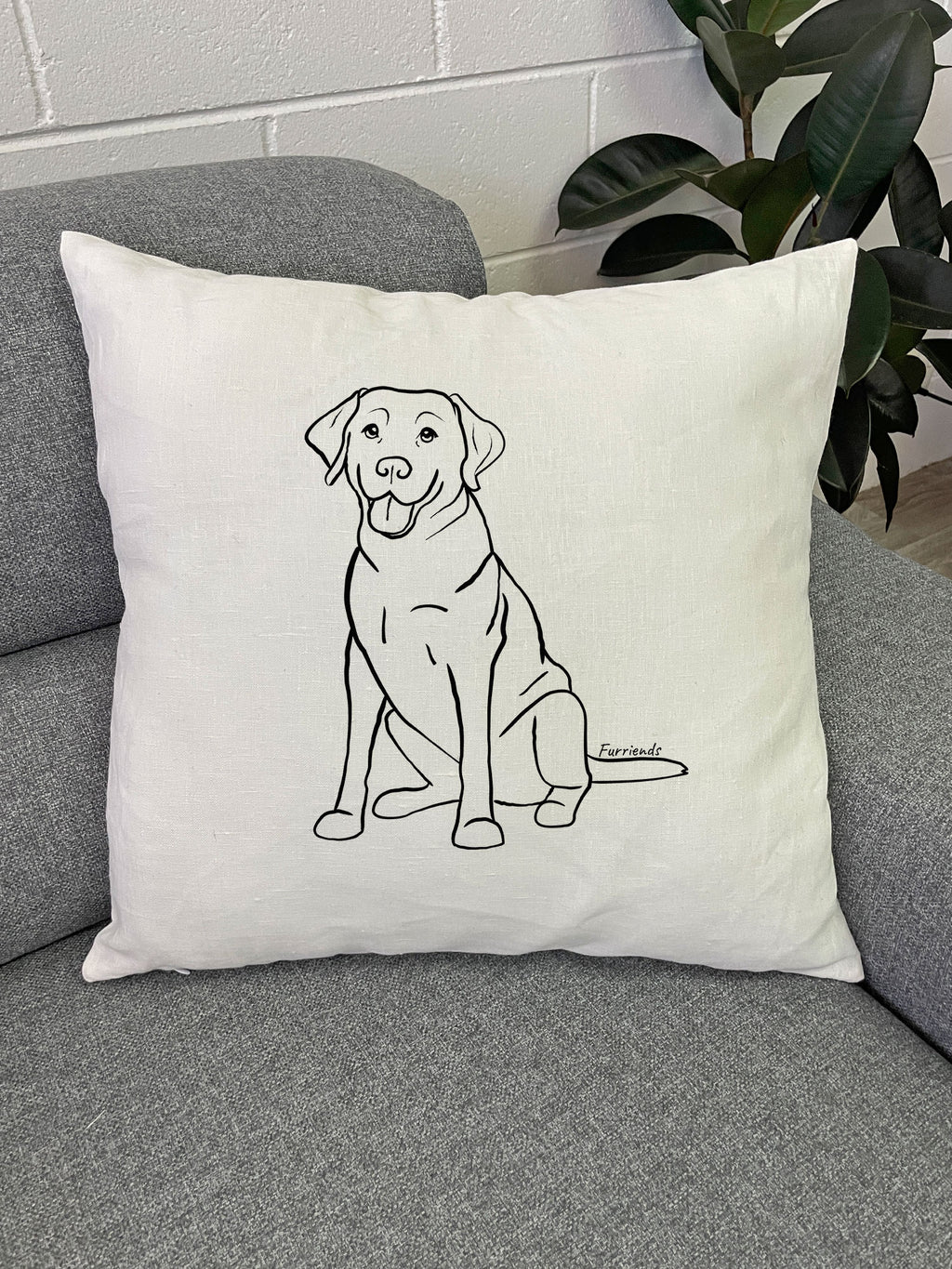 Labrador Linen Labrador Cushion Cover | Furriends Australia