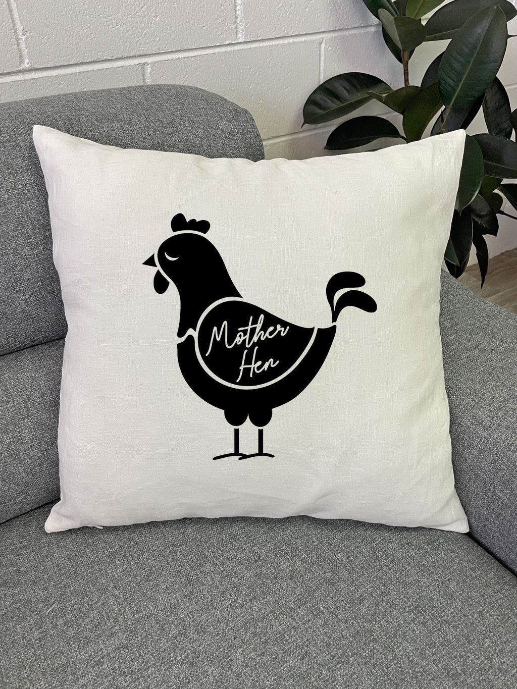 Mother Hen Linen Cushion Cover