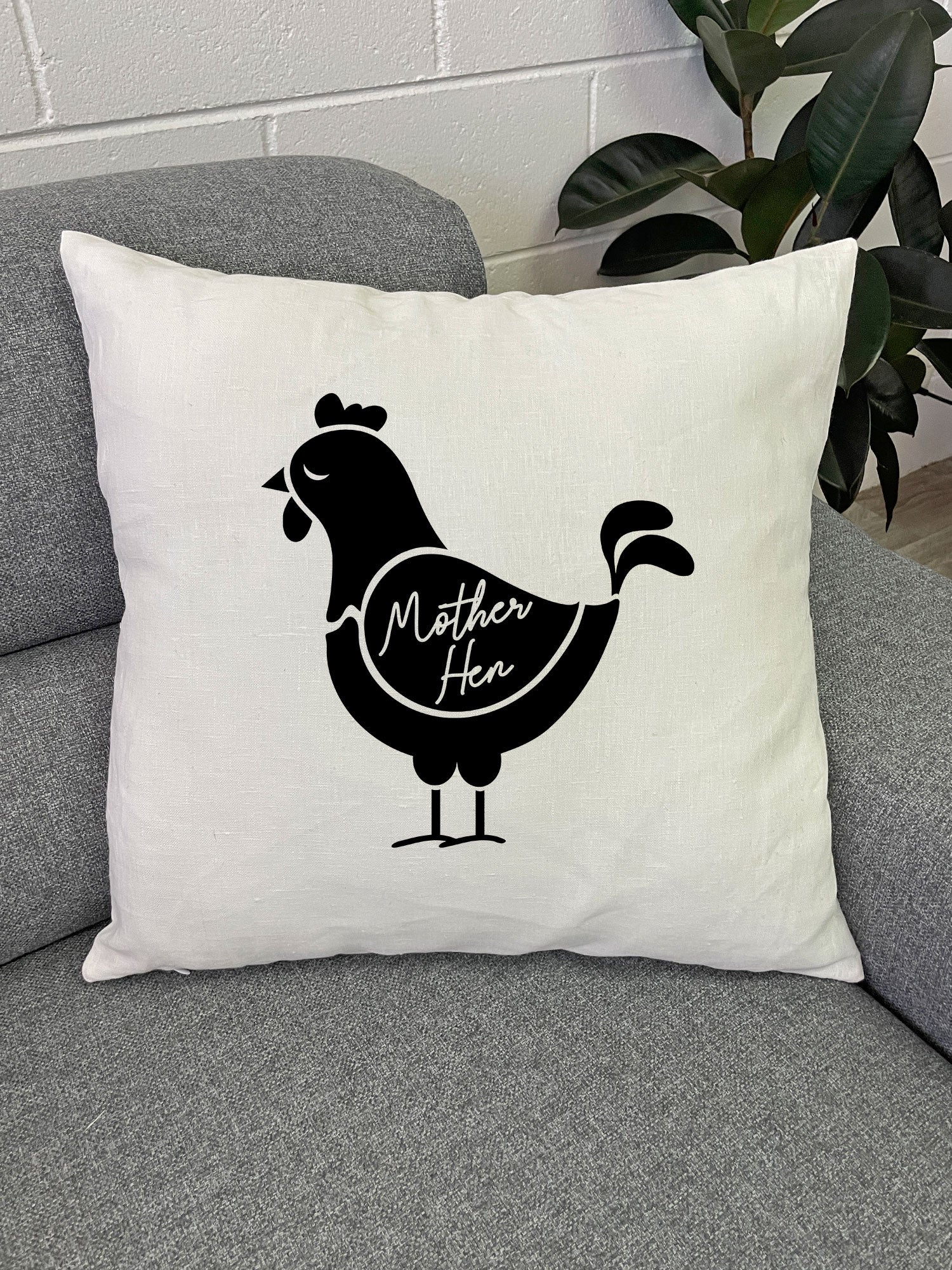 Mother Hen Linen Cushion Cover