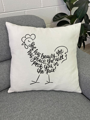 Peck You In The Face Linen Cushion Cover