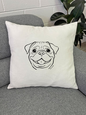 Pug Linen Cushion Cover