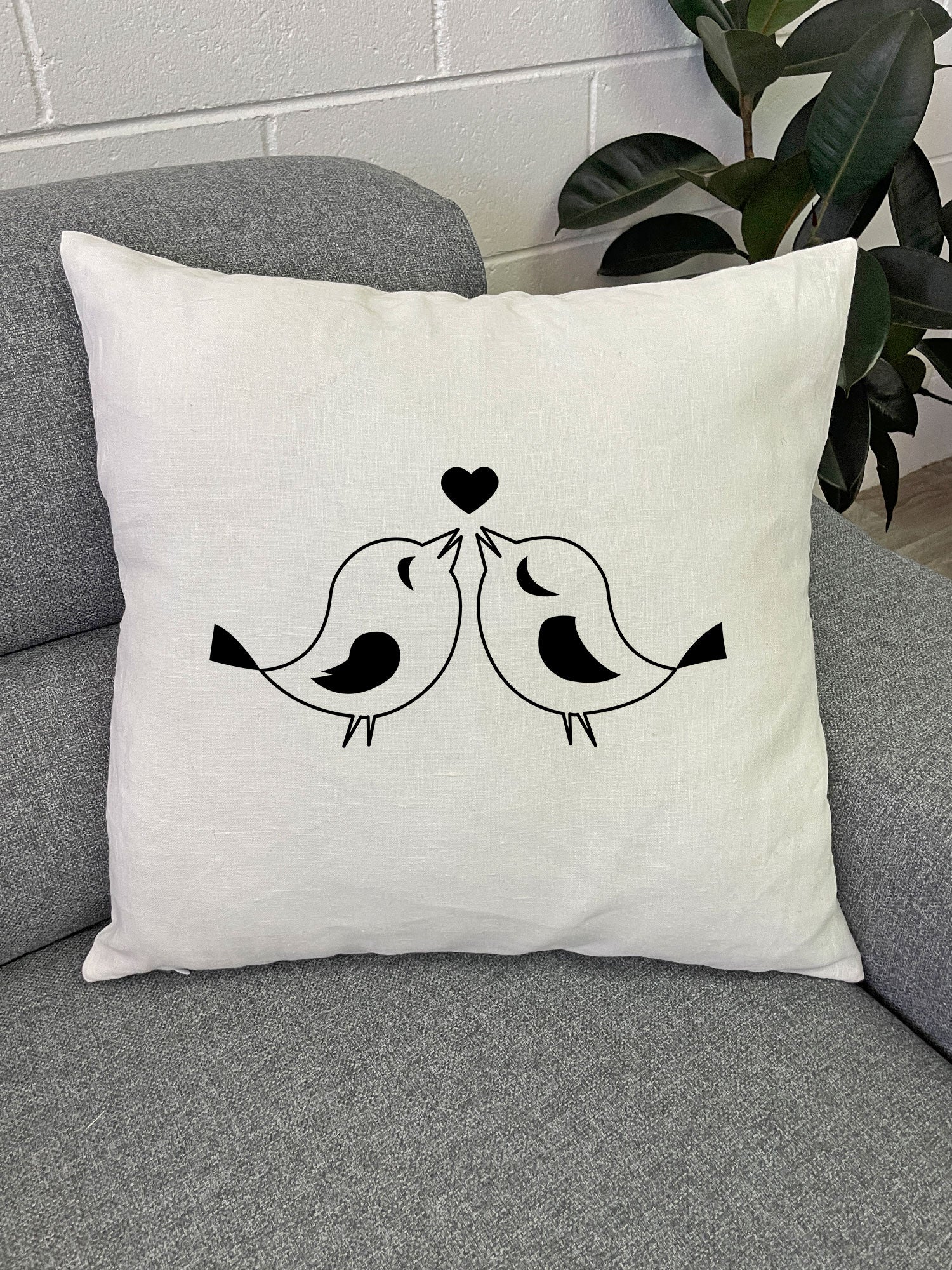Tweethearts Linen Cushion Cover