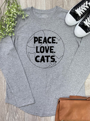 Peace. Love. Cats. Olivia Long Sleeve Tee