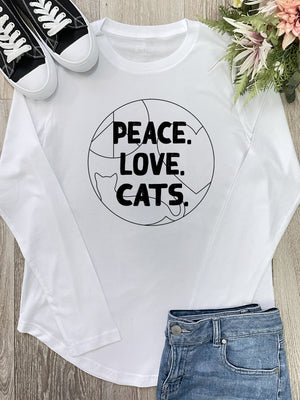 Peace. Love. Cats. Olivia Long Sleeve Tee