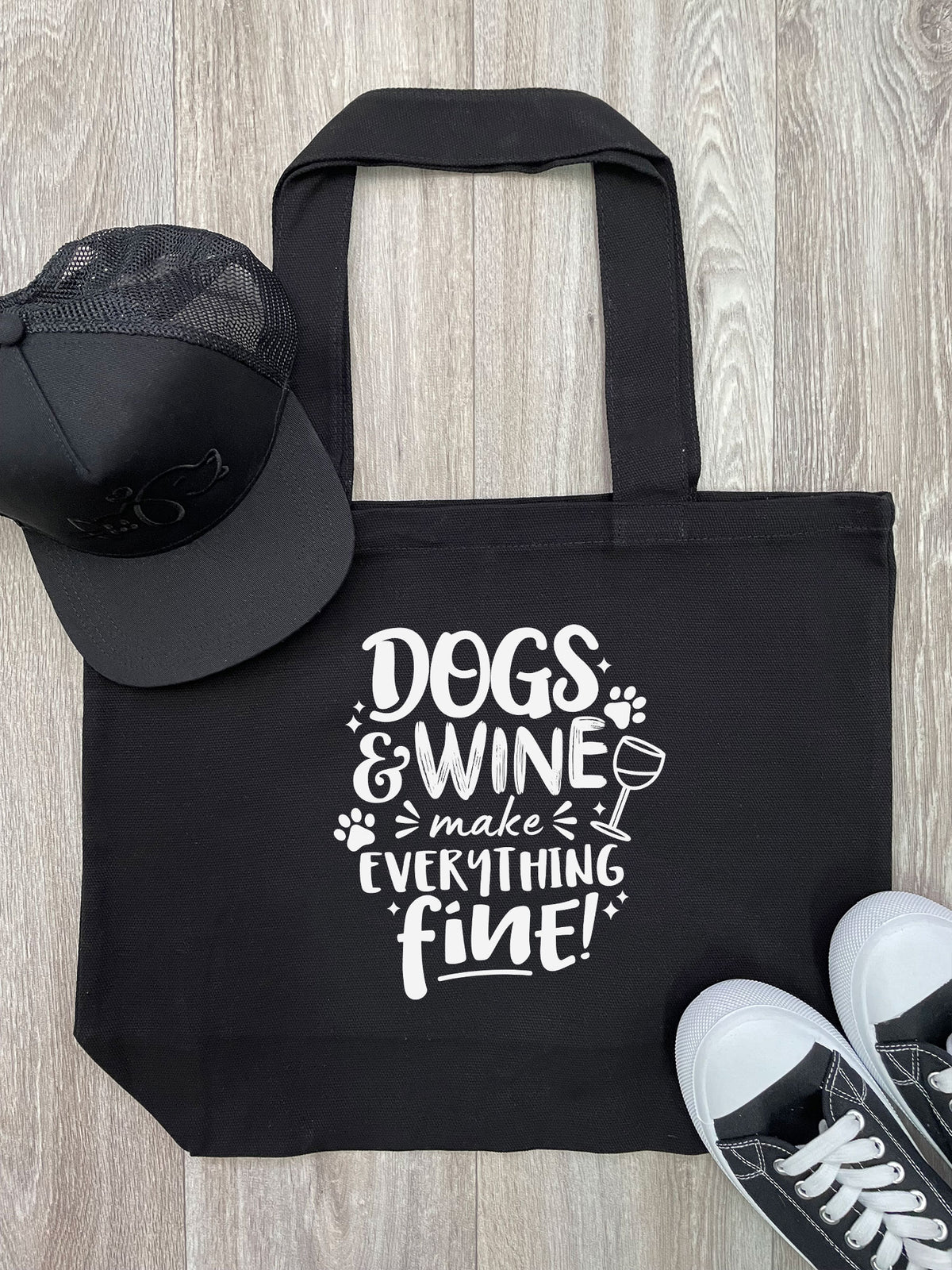 Dogs &amp; Wine Make Everything Fine Stella Tote Bag