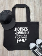 Horses & Wine Make Everything Fine Stella Tote Bag