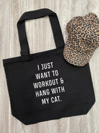 Workout & Hang With My Cat Stella Tote Bag