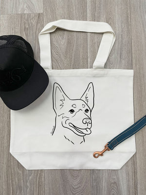 Kelpie Cotton Canvas Shoulder Tote Bag