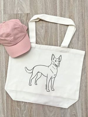 Kelpie Cotton Canvas Shoulder Tote Bag