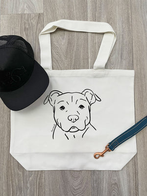 American Staffordshire Terrier Cotton Canvas Shoulder Tote Bag