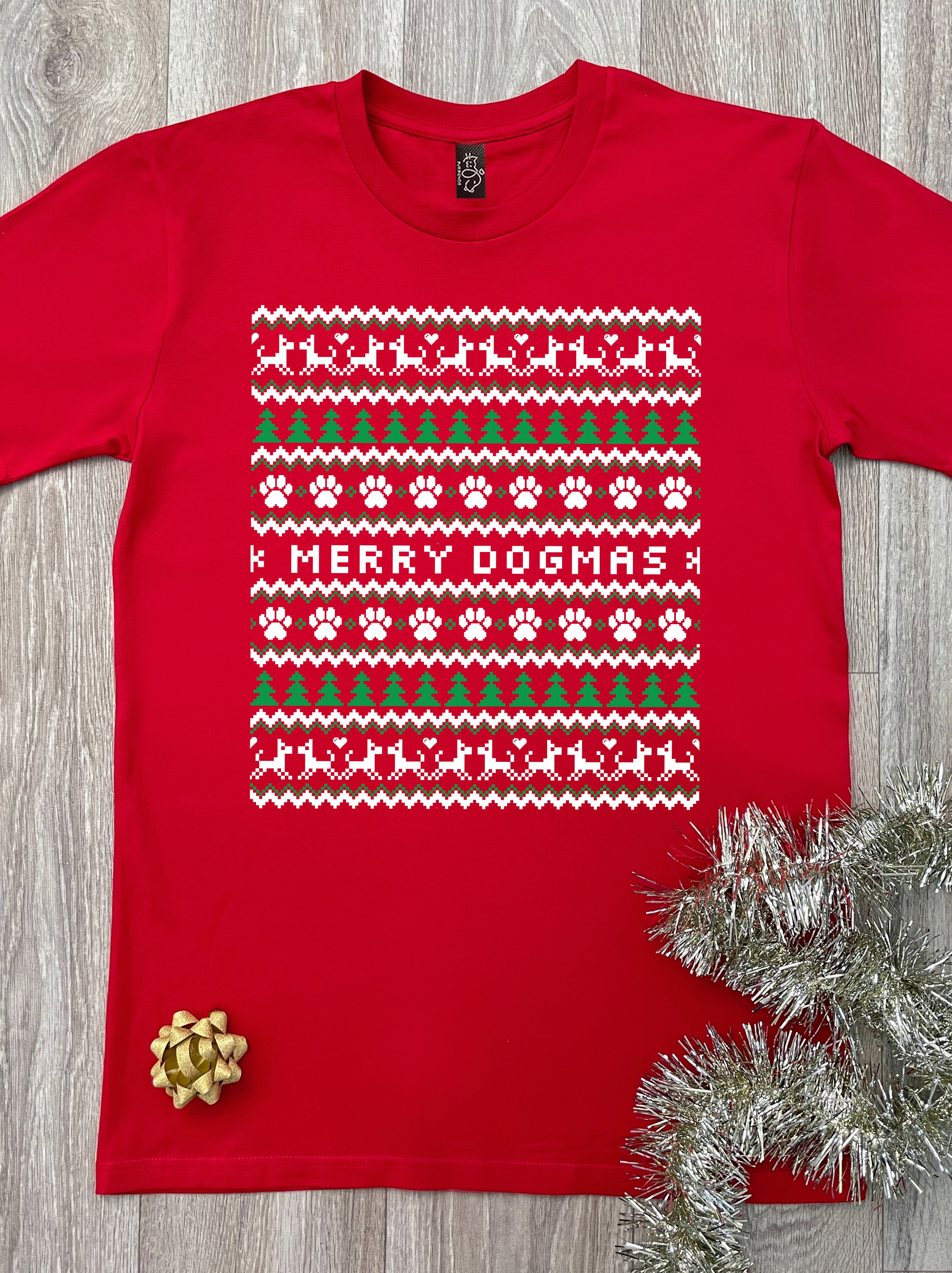 Merry Dogmas Ugly Sweater Essential Unisex Tee