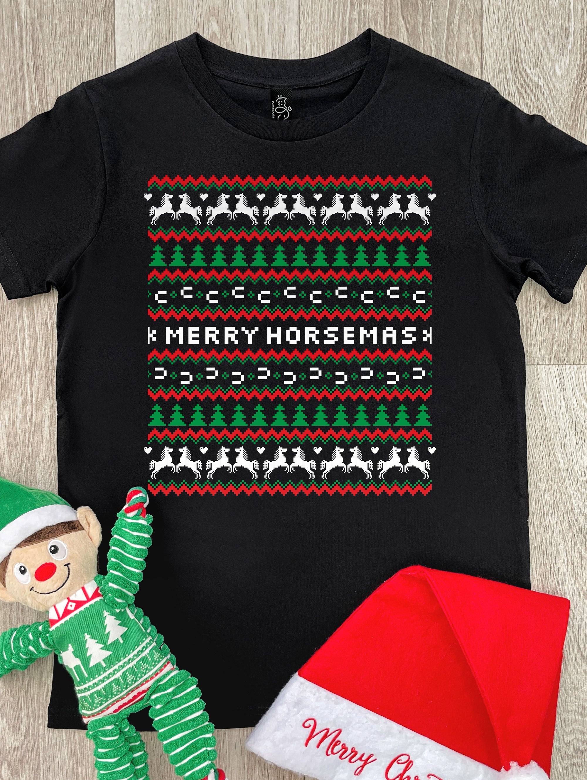 Merry Horsemas Ugly Sweater Youth Tee