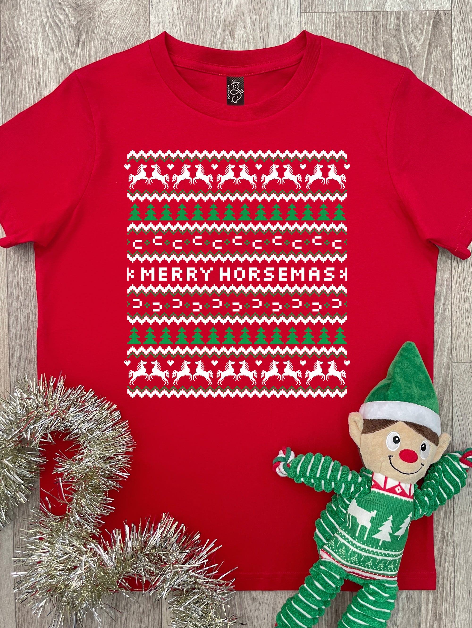 Merry Horsemas Ugly Sweater Youth Tee