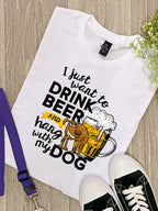 Drink Beer & Hang With My Dog Ava Women's Regular Fit Tee