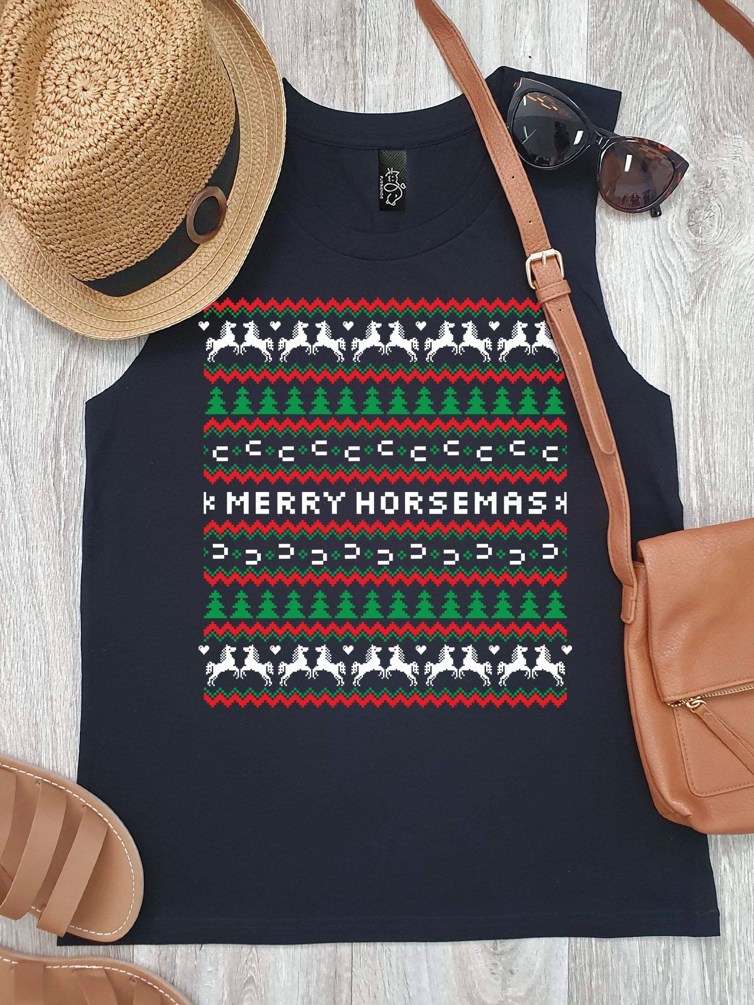 Merry Horsemas Ugly Sweater Marley Tank
