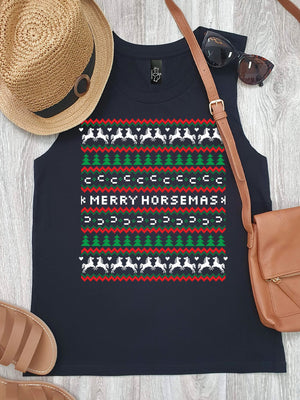 Merry Horsemas Ugly Sweater Marley Tank