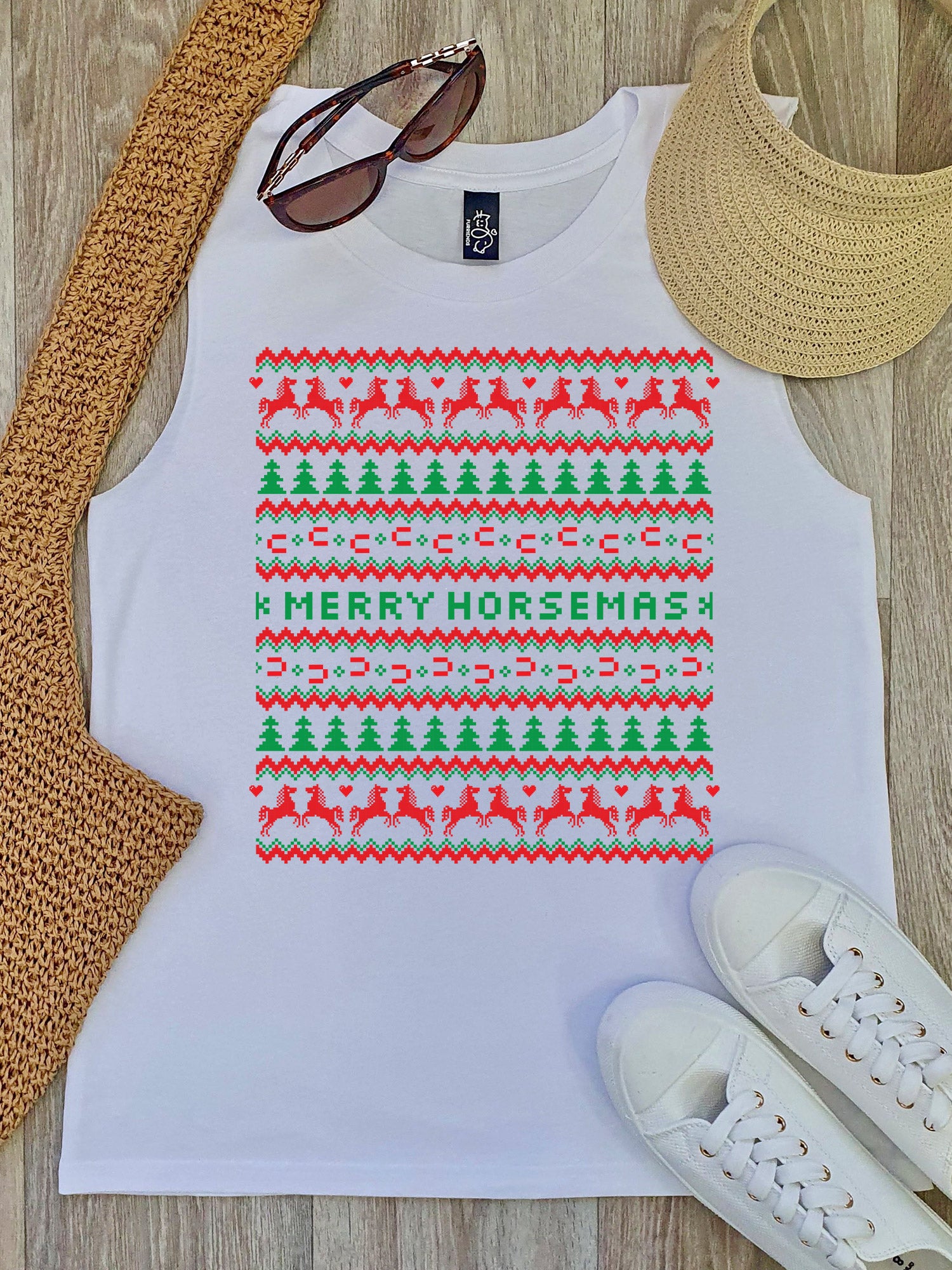 Merry Horsemas Ugly Sweater Marley Tank