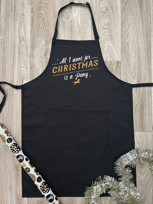 All I Want For Christmas Is A Pony Bib Apron