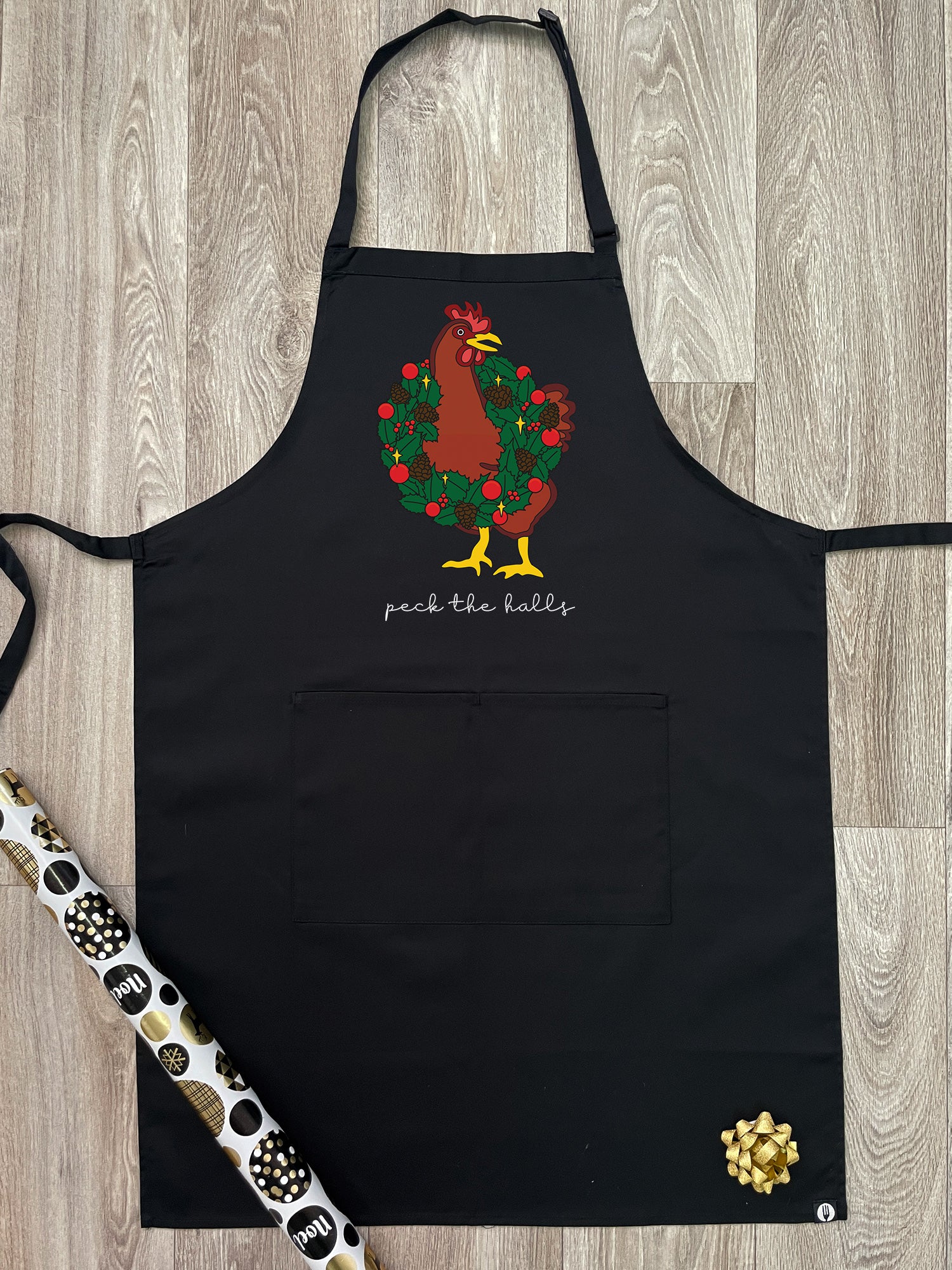 Peck The Halls Bib Apron