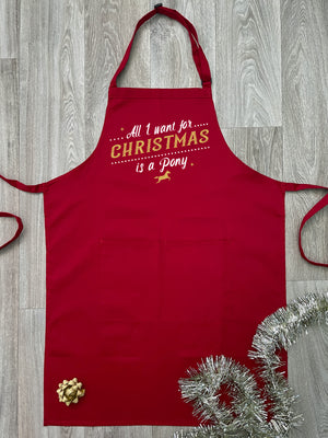All I Want For Christmas Is A Pony Bib Apron