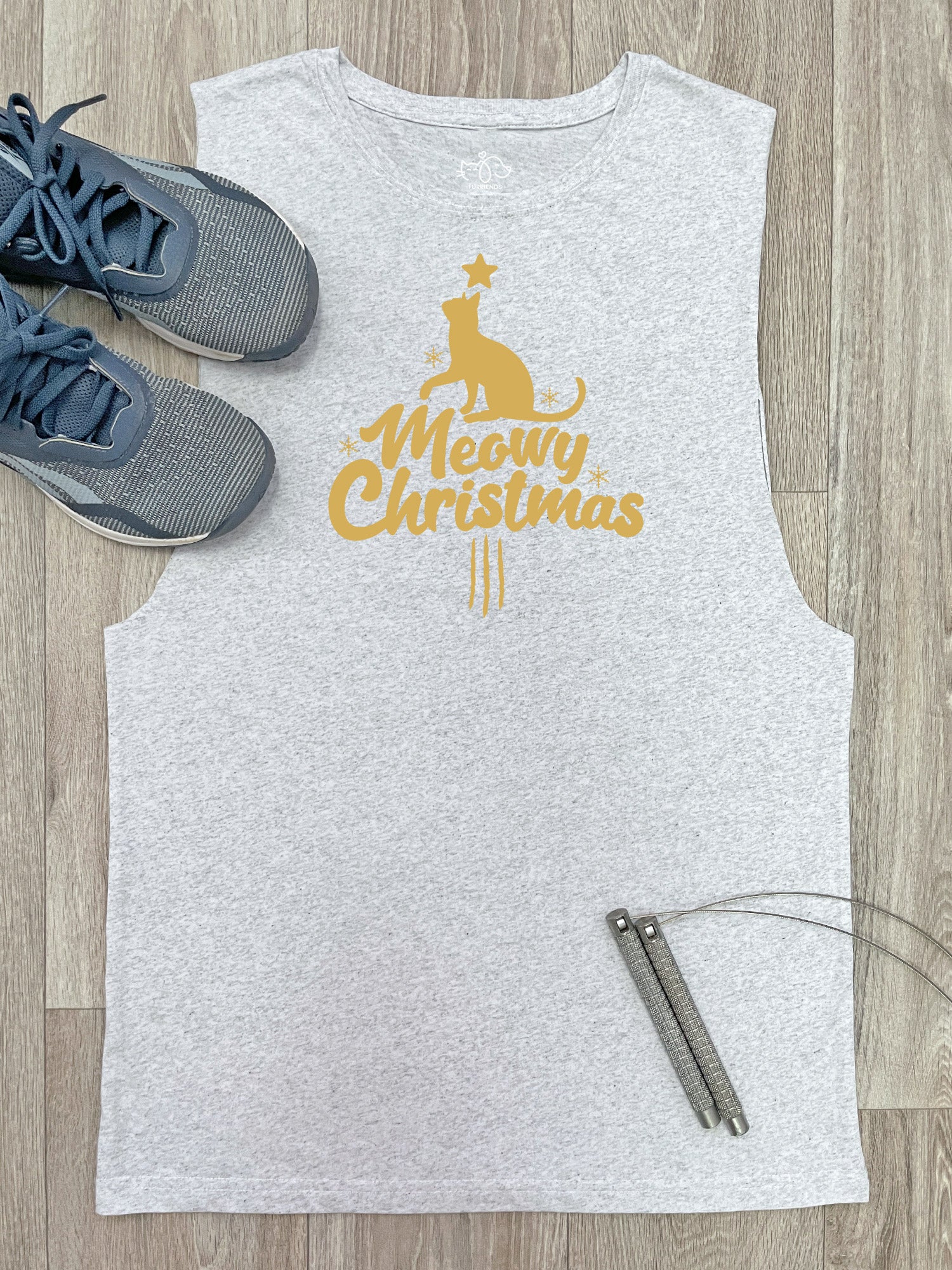 Meowy Christmas Axel Drop Armhole Muscle Tank