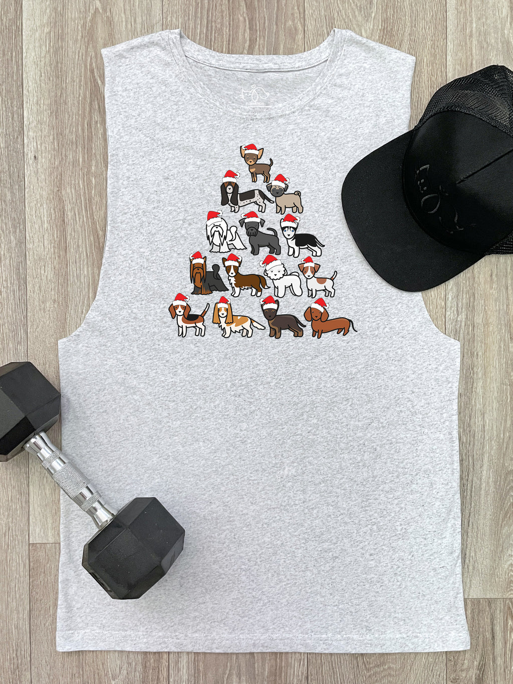 Merry Woofmas Tree Axel Drop Armhole Muscle Tank