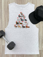 Merry Woofmas Tree Axel Drop Armhole Muscle Tank