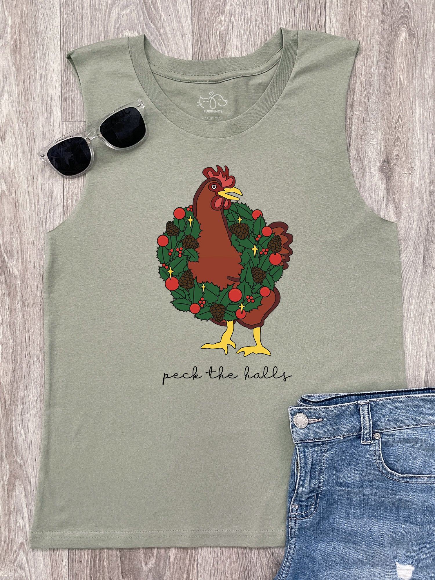 Peck The Halls Marley Tank