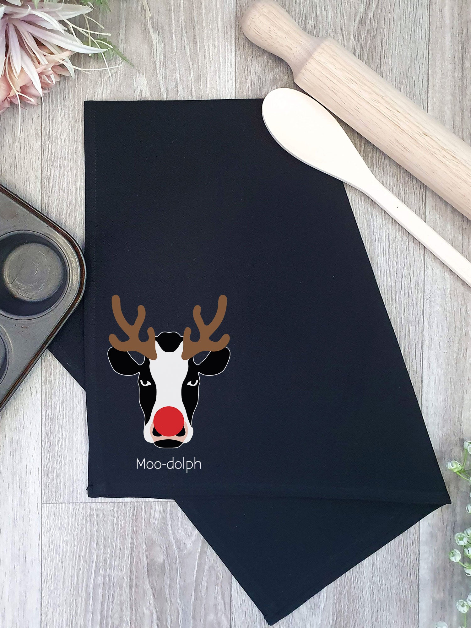 Moody Moo-dolph Tea Towel