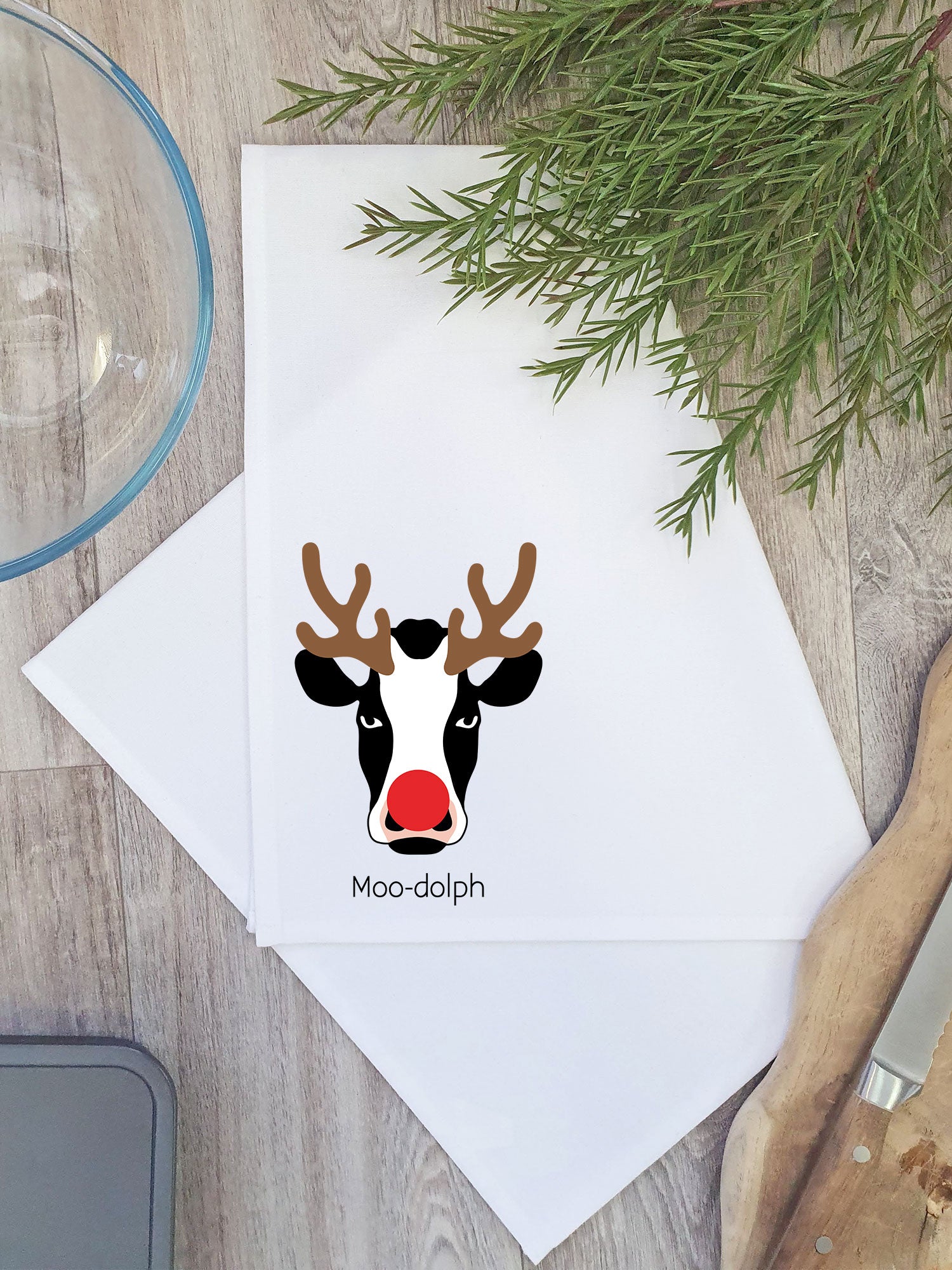 Moody Moo-dolph Tea Towel