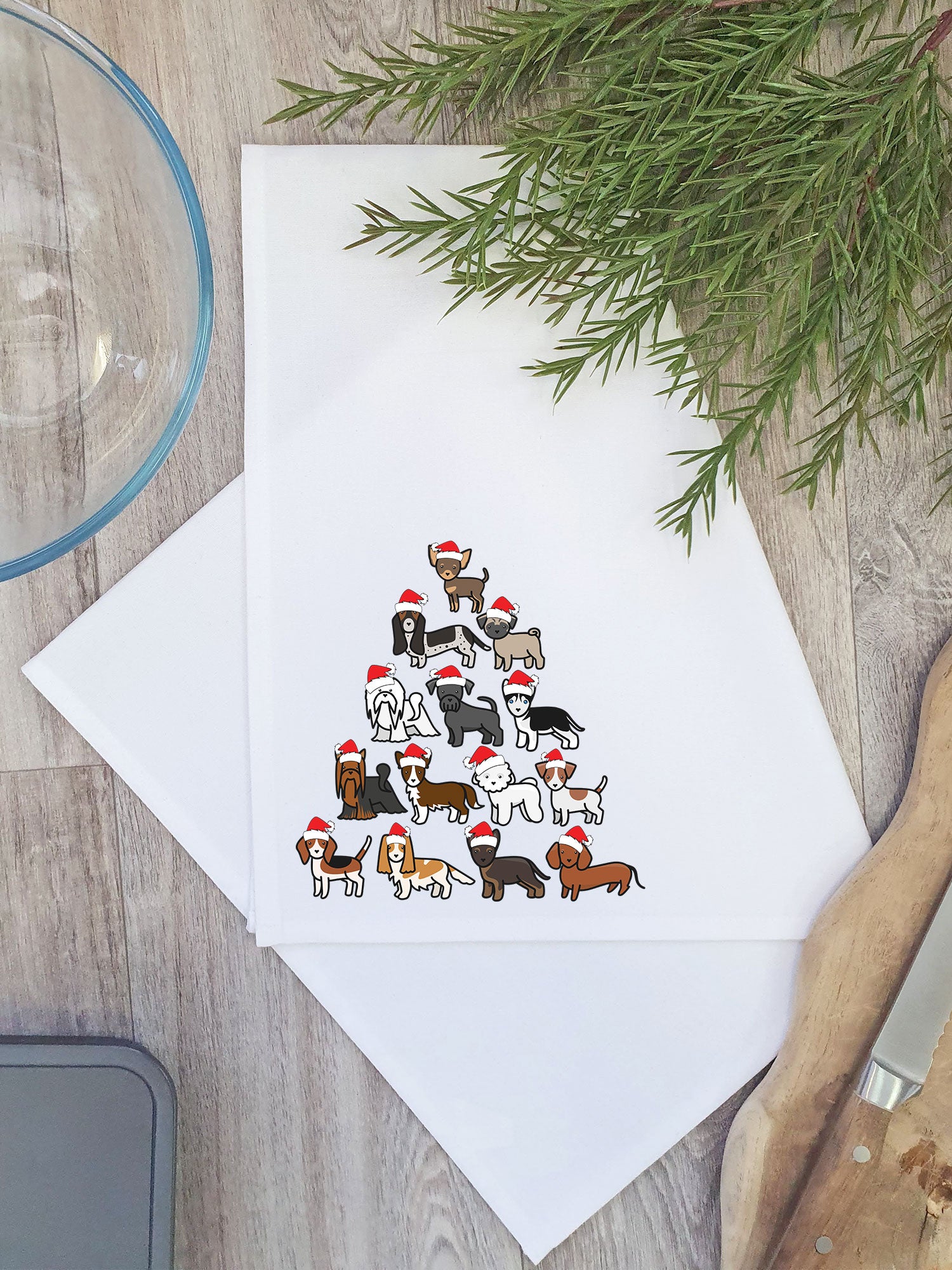 Merry Woofmas Tree Tea Towel