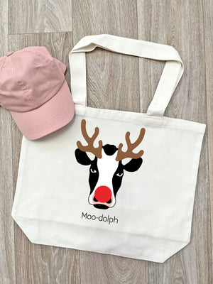 Moody Moo-dolph Cotton Canvas Shoulder Tote Bag