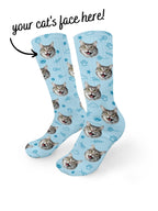 Custom Cat Face Crew Socks
