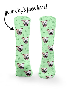 Custom Dog Face Crew Socks