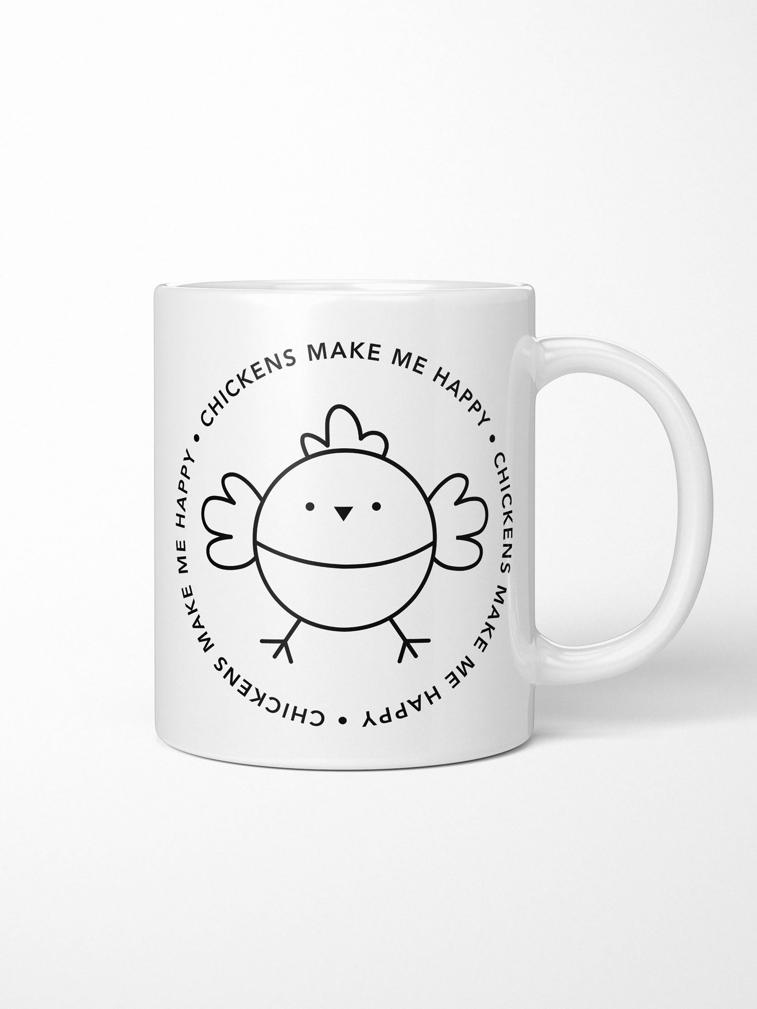 Chickens Make Me Happy Ceramic Mug