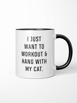 Workout & Hang With My Cat Ceramic Mug
